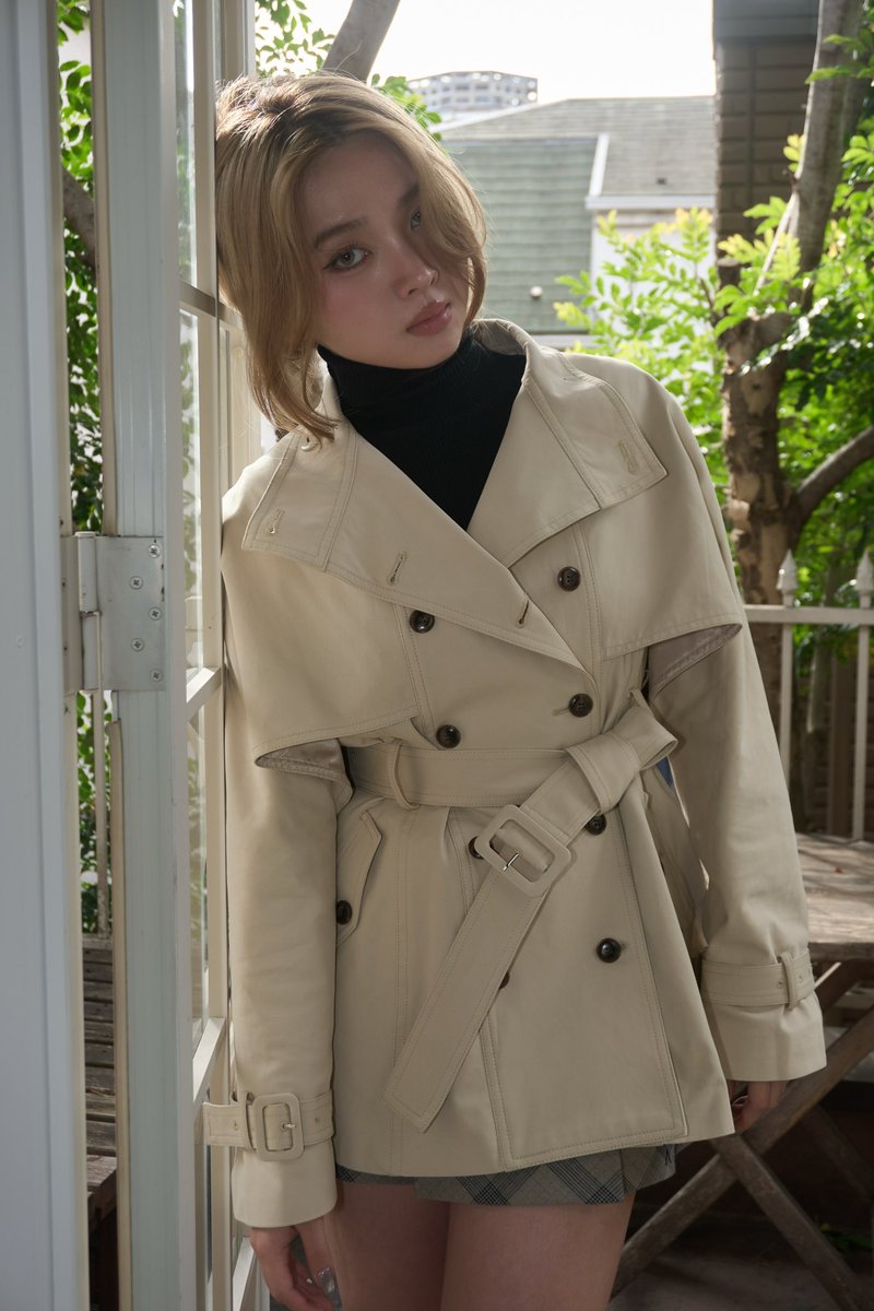 Blair Trench Coat | Navy – CadelleLeather Andmary Blair trench jacket