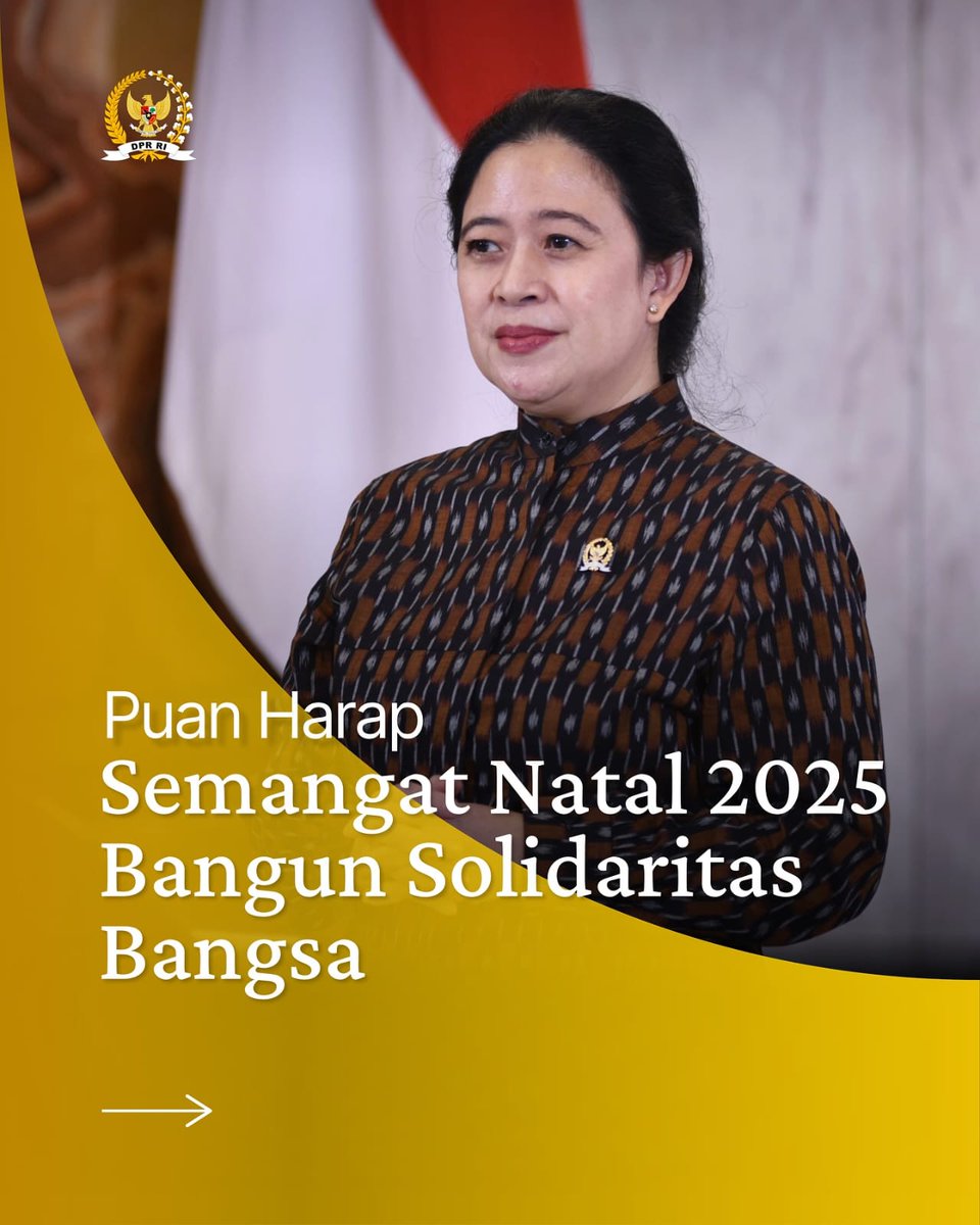 kazitoh20's tweet photo. Natal 2025 jadi momen berbagi rasa. 
Ketua DPR RI Puan Maharani menyampaikan ucapan Selamat Natal seraya berharap nilai kasih dan empati terus hidup mempererat persaudaraan bangsa khususnya bagi warga yang sedang tertimpa musibah. https://t.co/YsjpljFmO6