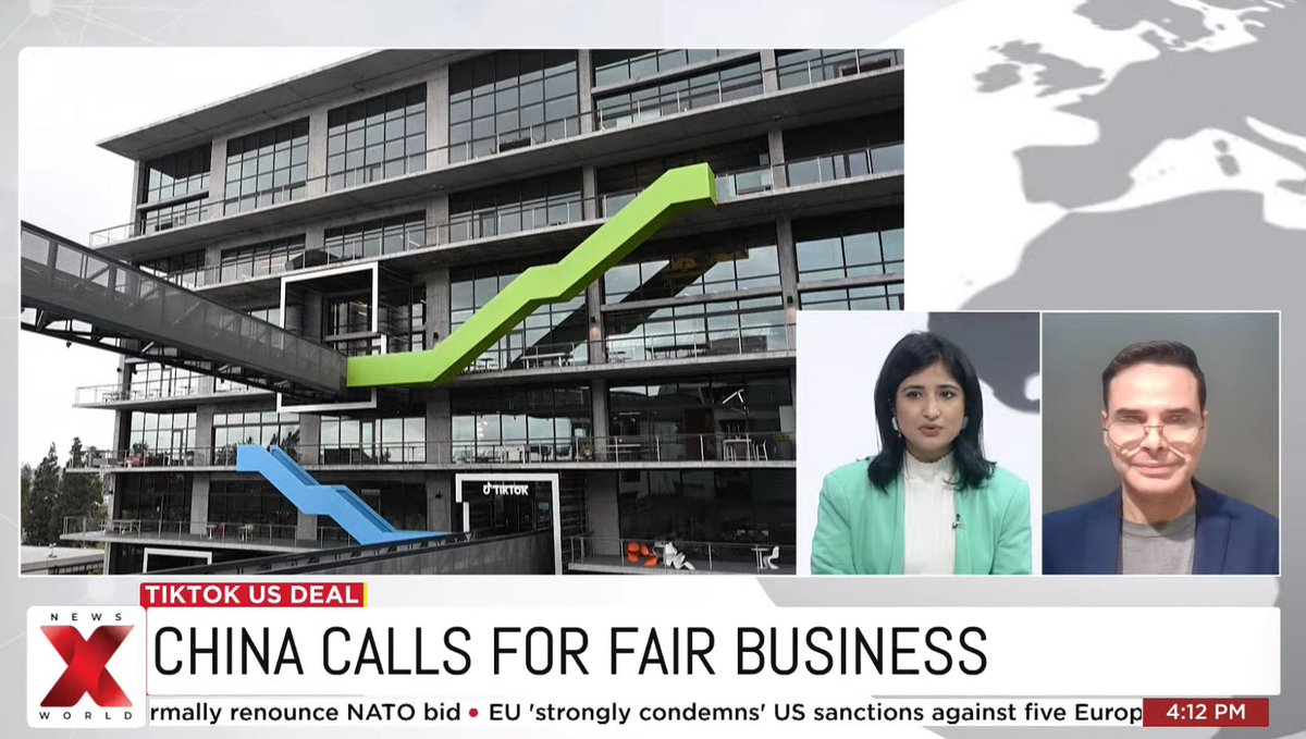 On #India <a href="/NewsX/">NewsX World</a>, with host <a href="/KritiJournalist/">Kriti Mehta</a> I discussed the sale of <a href="/tiktok_us/">TikTok US</a> and #China's complaints about regulation of China-based social media apps overseas despite its own strict laws that govern social media. Segment begins at 11mins 10secs.

youtu.be/rQ7mERINGh4?si…