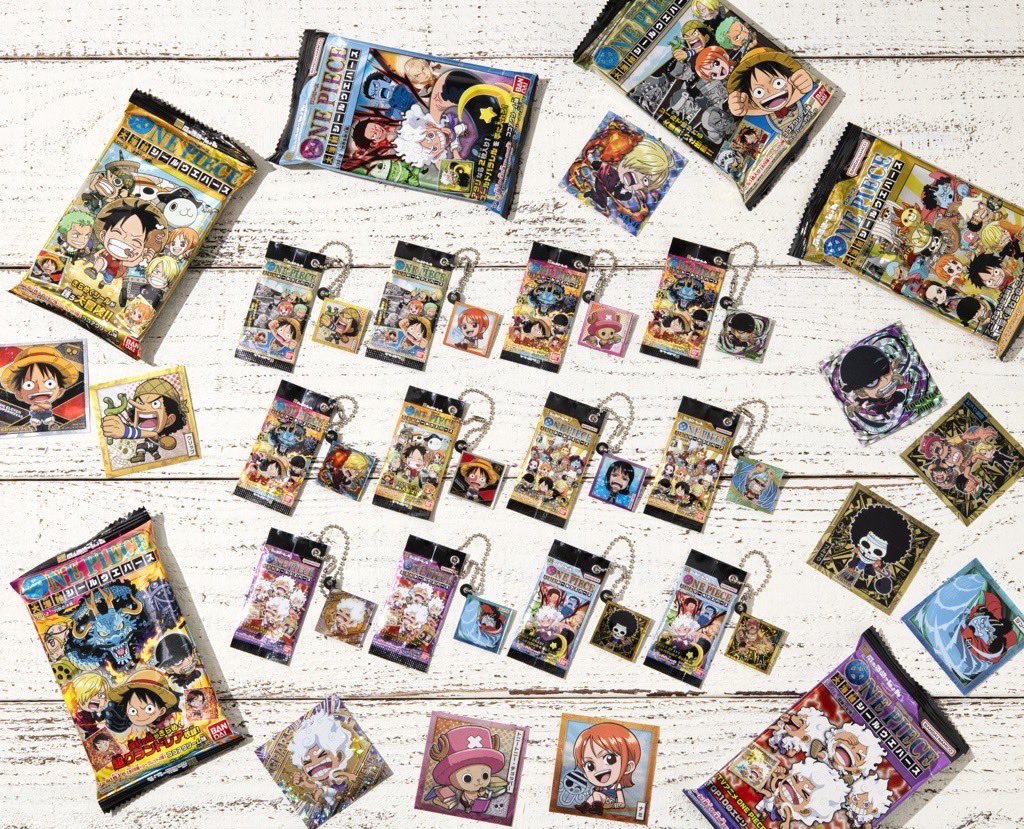 【ガシャポン情報】

チョコウエハース＆キャラシール入りの
『大海賊シールウエハース』が
グッズになりました！

パッケージはそのままに、
キャラシールがチャームとなって付属！
2026年2月ごろ発売予定です。

#ONEPIECE