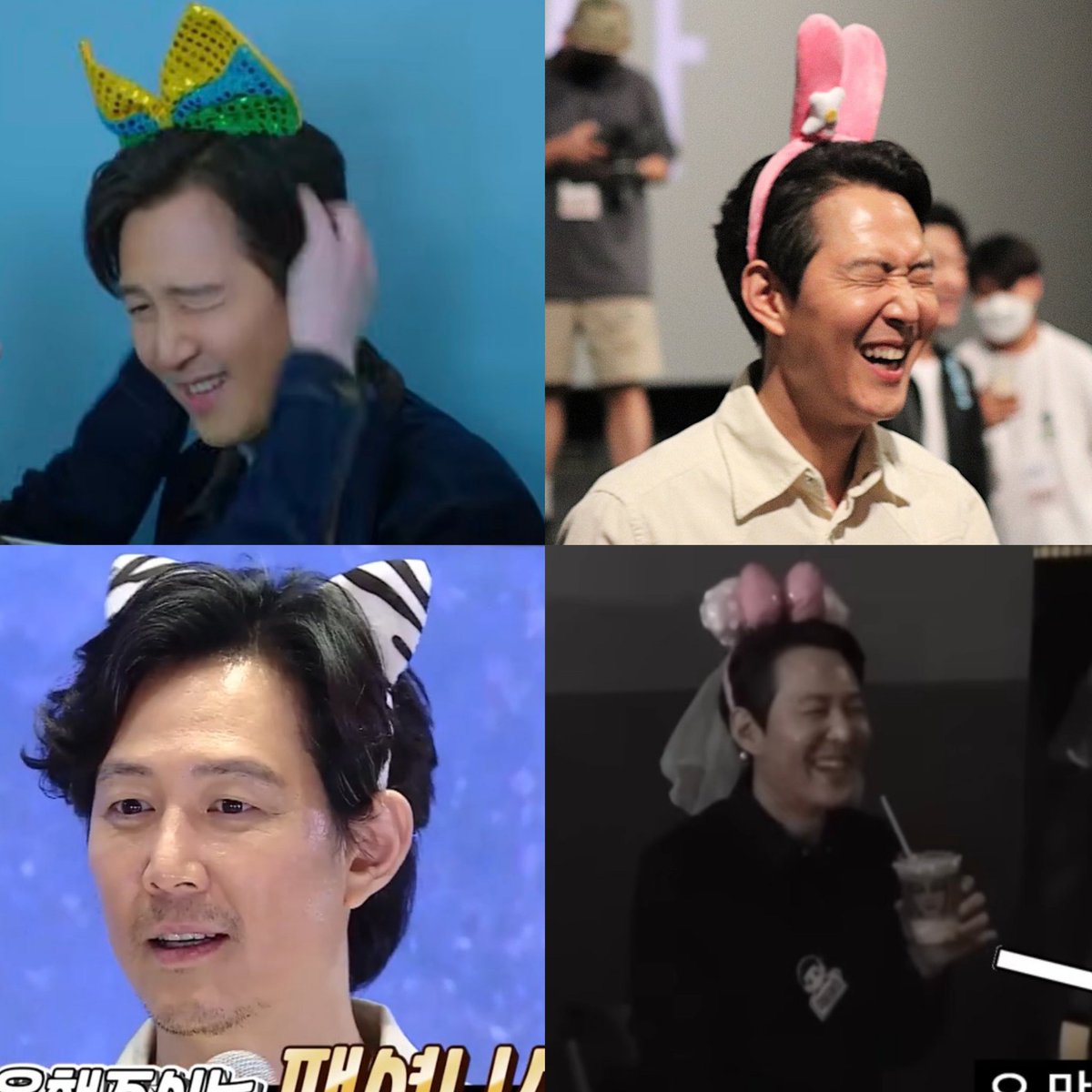 GiHunsDalgona's tweet image. I really love how jj has always been perfectly chill about wearing cute headbands.