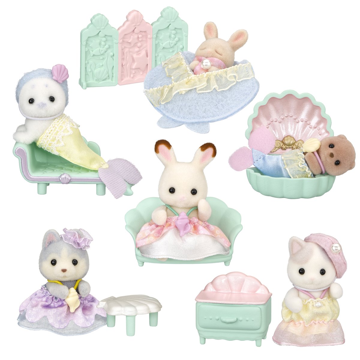 SylvanianEC_JP's tweet image. ／
📣𝕆𝕣𝕚𝕘𝕚𝕟𝕒𝕝 ℕ𝕖𝕨 𝕀𝕥𝕖𝕞
＼

シルバニアオンラインでもお取り扱いします！
赤ちゃん人形と、マーメイドがテーマの家具がセットに🎵集めてかわいい、遊んで楽しい赤ちゃん家具コレクション。
『赤ちゃん家具コレクション -ゆめいろマーメイド-』

予約：2026/1/8(木)…