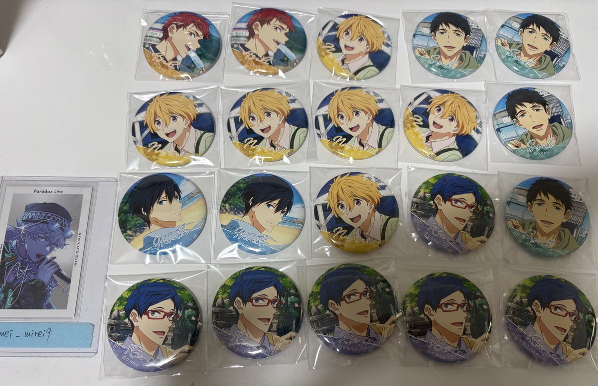 free! 交換 譲渡 京アニ 缶バッジ 譲:遙1(＋2)、郁弥2、渚4(＋1)、旭2