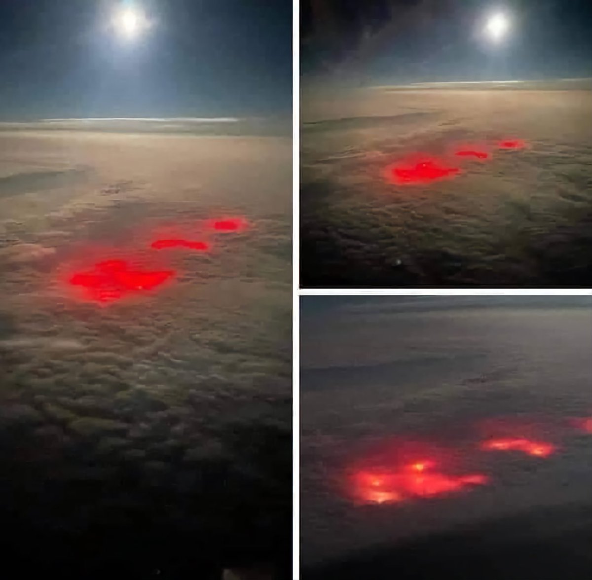 ThayzzySmith's tweet photo. 🇨🇳✈️Um piloto sobrevoando o Oceano Pacífico capturou imagens perturbadoras: um brilho vermelho iluminando o céu noturno.

Aquele brilho misterioso não era um fenômeno natural, mas sim enormes frotas de barcos pesqueiros chineses usando potentes luzes de LED vermelhas para atrair e capturar lulas gigantes.

Imagine o tamanho dessas frotas, devastando os oceanos em diferentes partes do mundo.

Nas últimas décadas, a frota pesqueira de longo alcance da China tornou-se a maior do mundo e lidera o ranking mundial de pesca ilegal. Sua recente obsessão por lulas deriva de um fato simples: as espécies de peixes estão em colapso.