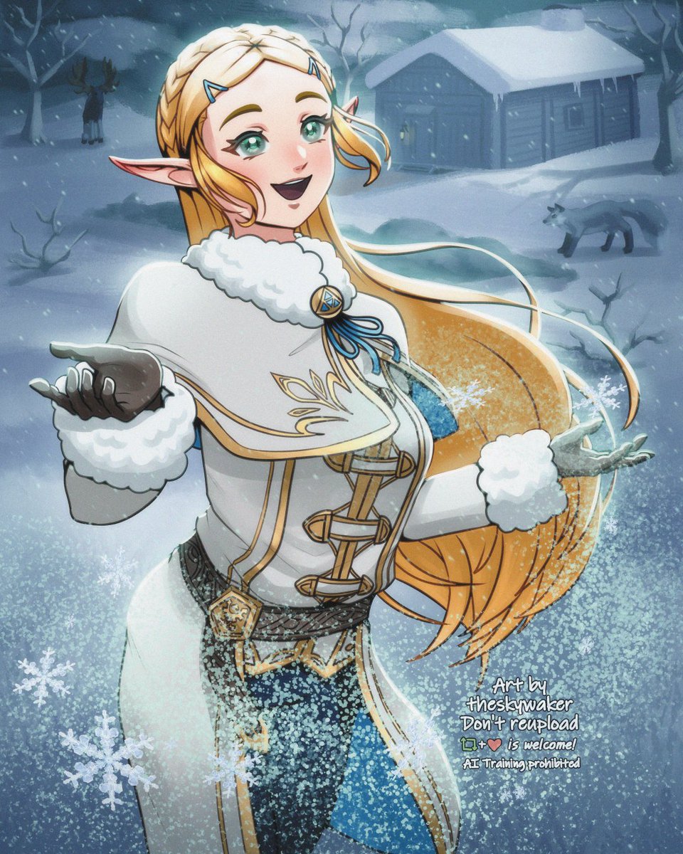 happy holidays with zelda 🩵