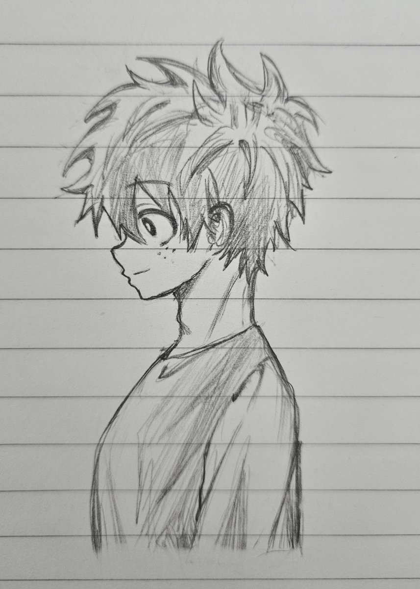 언제 그렸는지 기억 안 나는 미도리야 낙서. 학교에서 그린 것 같은데