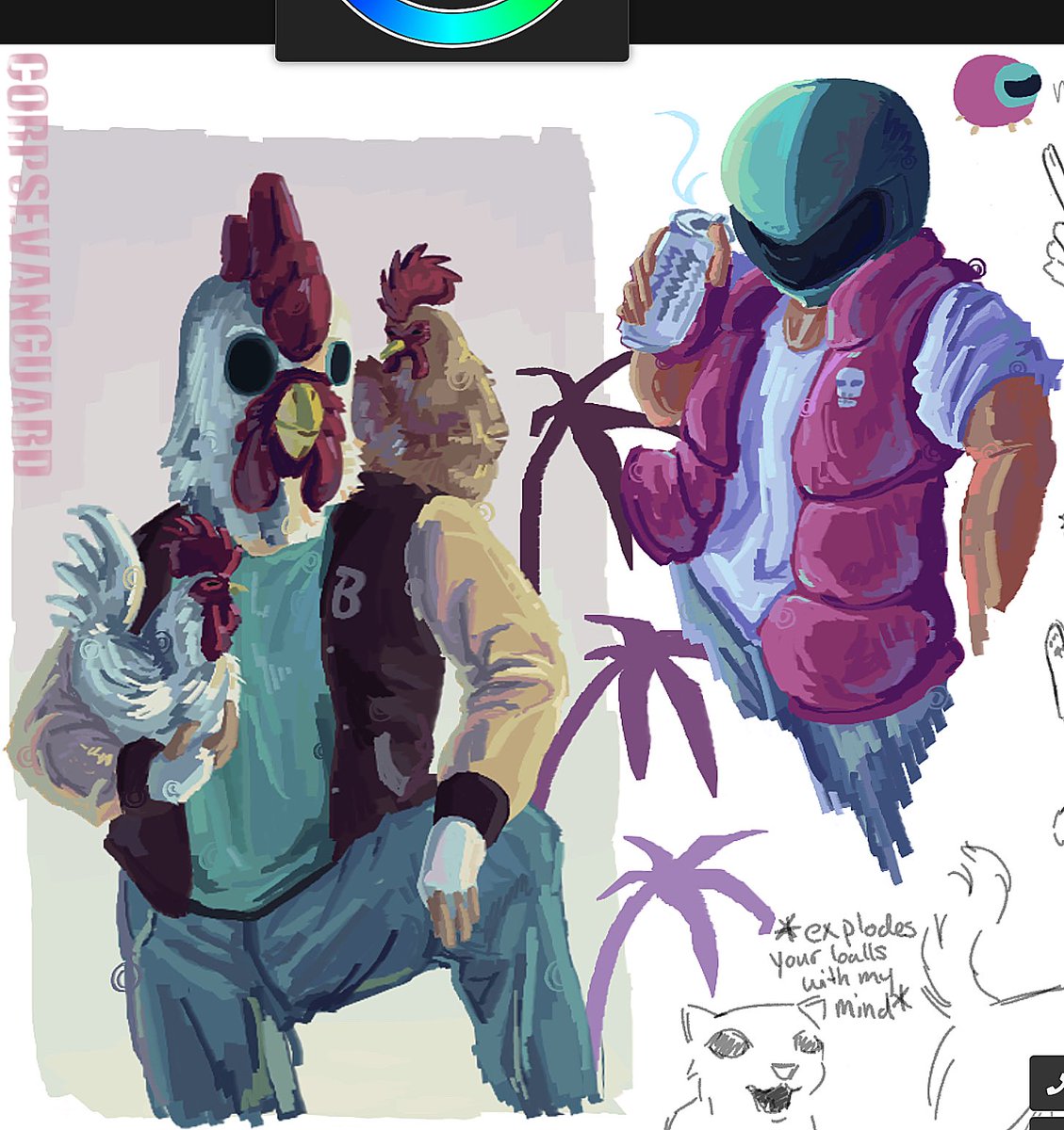 corpsevanguard's tweet image. 🌀🌅🌉🌴🎊
Oh my. I have been doing quite the posting lately!

#hotlinemiami