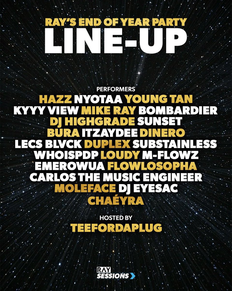 raysessionsuk's tweet image. Rays End Of Year Party Line Up Announcement 📣 

Hosted by the one and only @teefordaplug 🎤

This isn’t just a party — it’s a full experience.

3rd Release tickets now available in bio ✅

#raysessions #raysendofyearparty #livemusic