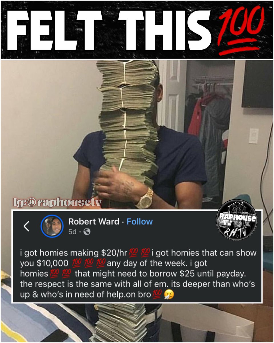raphousetv2's tweet photo. Respect don’t come from what’s in your pocket—it comes from how you treat people when they’re up, down, or just trying to make it. 💯 https://t.co/G5IDZ8hW2Q