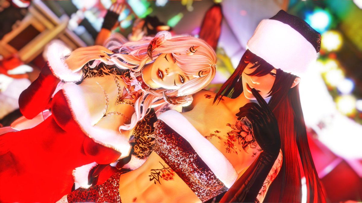 Nozomi_The_Fox's tweet photo. Merry Christmas from myself and @AyaTheMiddie !!! Hope you had a wonderful time and spent lots of time with your families! Much love! #GPOSERS #gpose #ffxivgpose #MerryChristmas #lizzer #midie #GPOSER https://t.co/d45YCrRL47