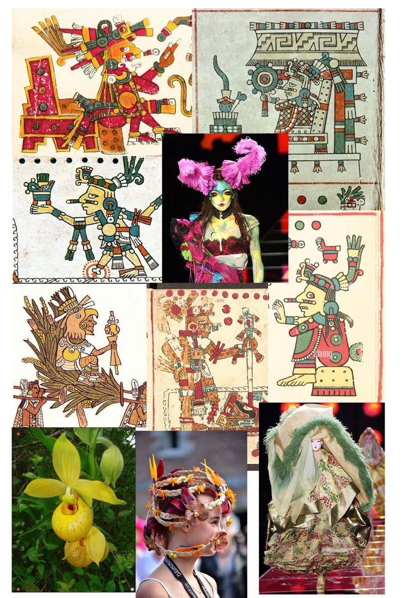 AzulEtherea's tweet image. Inspirations/ Drawing 

Xochipilli redesign 

Human references: Dior Haute couture by John Galliano