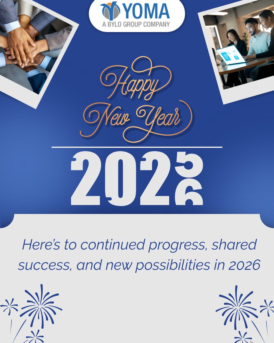 Yomasolutions's tweet photo. Together, let’s welcome 2026 with optimism and purpose. 

Happy New Year from YOMA Business Solutions.

#happynewyear #welcome2026 #newbeginnings #YomaBusinessSolutions https://t.co/7J6LYFtxxG
