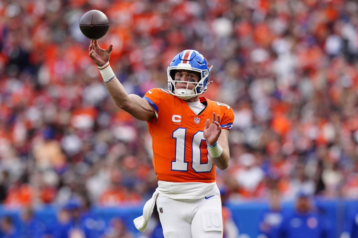 ZacStevensDNVR's tweet image. Bo Nix has joined Peyton Manning and Justin Herbert as the only QBs in NFL history to have 3,500 passing yards and 25 passing TDs in each of their first two seasons in the NFL.