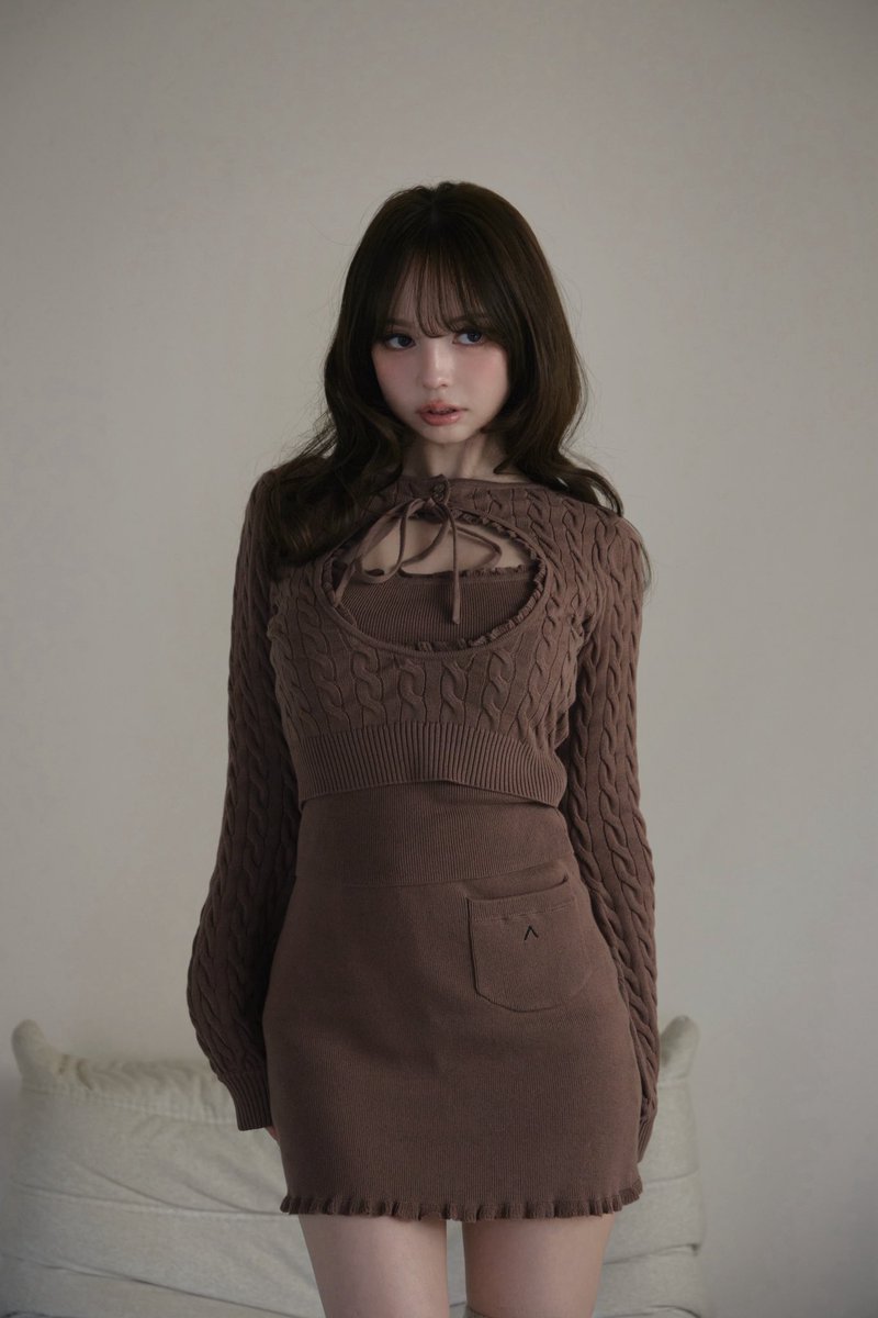 ワンピース andmary Laia oneshoulder dress / gray Dresses andmary