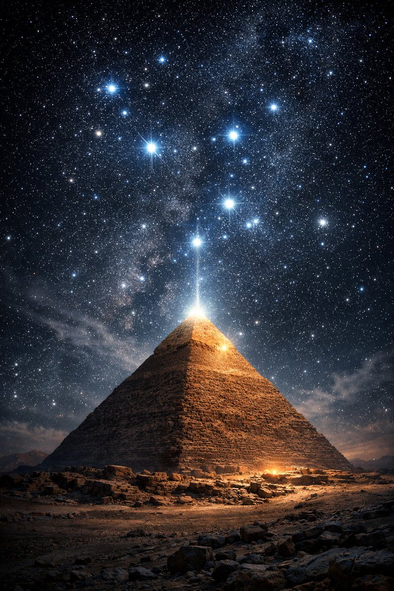 AncientTruthh's tweet photo. The Great Pyramid stands in silence, but it tells a story.
Its angles align with stars that guided ancient souls to the afterlife.
This was not guesswork , it was deliberate cosmic knowledge.
#AcientHistory https://t.co/WeEajxnFLL