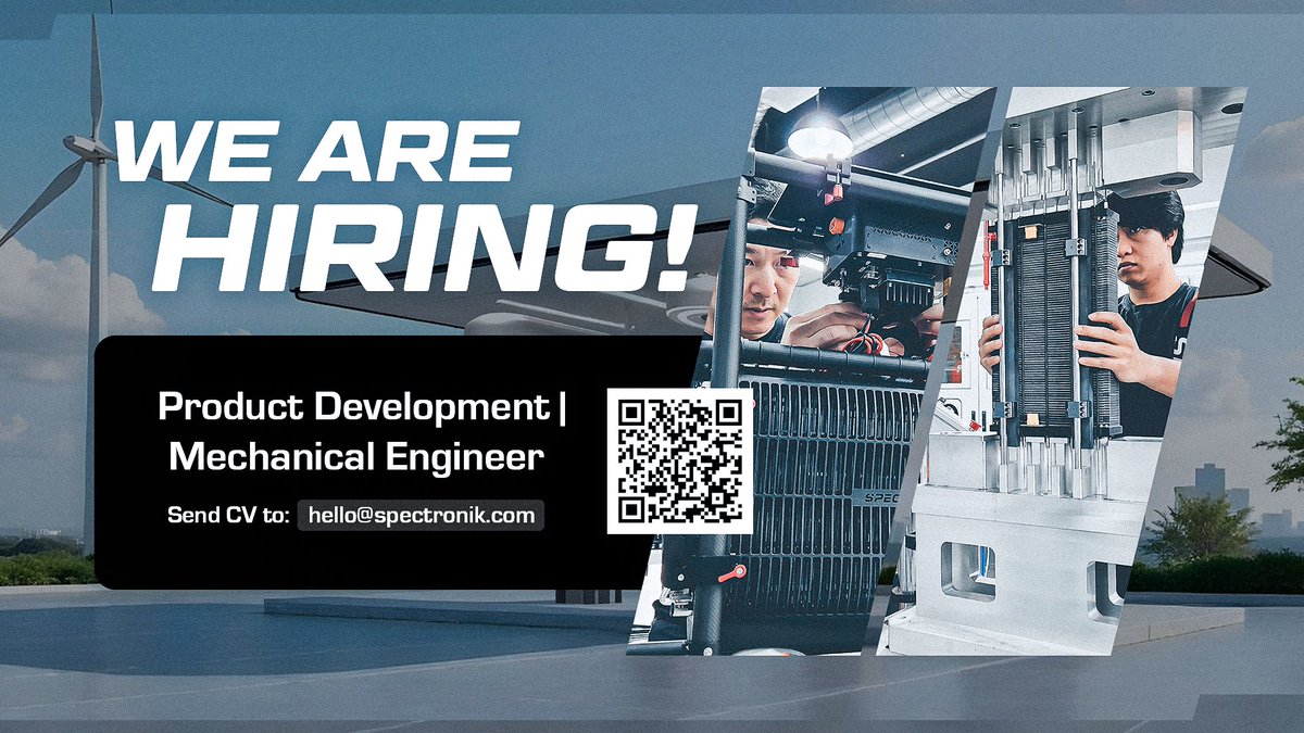 𝐖𝐞’𝐫𝐞 𝐇𝐢𝐫𝐢𝐧𝐠!

🔧𝗣𝗿𝗼𝗱𝘂𝗰𝘁𝗶𝗼𝗻 𝗧𝗲𝗰𝗵𝗻𝗶𝗰𝗶𝗮𝗻𝘀 – 𝗙𝘂𝗲𝗹 𝗖𝗲𝗹𝗹 𝗠𝗮𝗻𝘂𝗳𝗮𝗰𝘁𝘂𝗿𝗶𝗻𝗴
🛠  𝗣𝗿𝗼𝗱𝘂𝗰𝘁 𝗗𝗲𝘃𝗲𝗹𝗼𝗽𝗺𝗲𝗻𝘁 / 𝗠𝗲𝗰𝗵𝗮𝗻𝗶𝗰𝗮𝗹 𝗘𝗻𝗴𝗶𝗻𝗲𝗲𝗿 
🔗 JDs: spectronik.com/career
📩 CVs: hello@spectronik.com