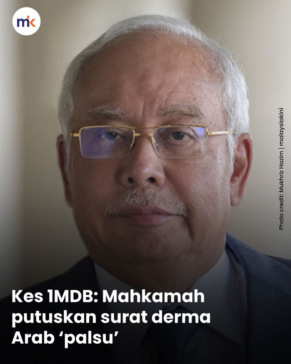 Mahkamah Tinggi Kuala Lumpur menolak surat derma Arab yang dikemukakan pasukan pembelaan bekas perdana menteri Najib Razak dalam perbicaraan 1MDB, menegaskan dokumen itu sebagai “pemalsuan”.

Ketika membacakan keputusan mahkamah pagi ini, Hakim Collin Lawrence Sequerah berkata