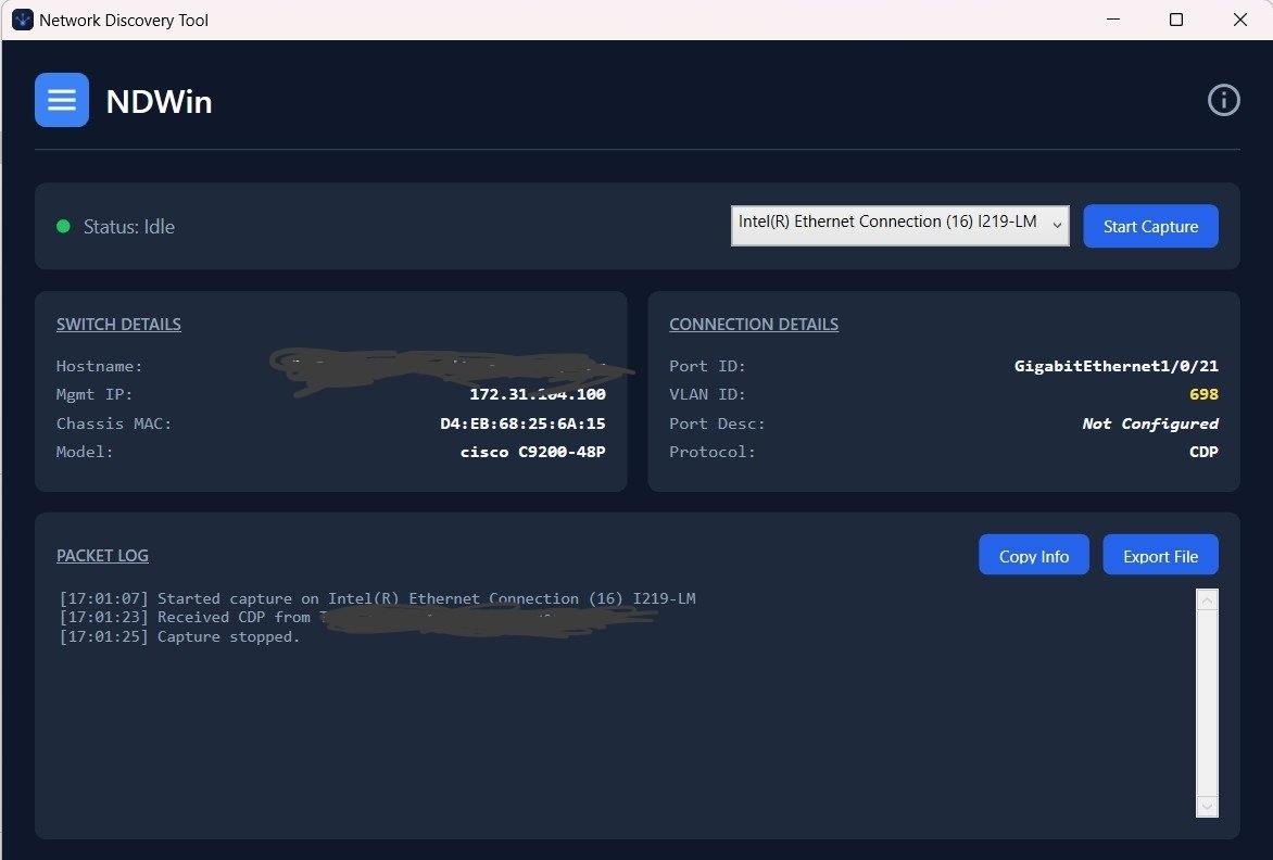 işte budur. utp kablonun switch tarafındaki bilgileri getiren uygulama yazdım. port vlan bilgilerini veriyor. great success.