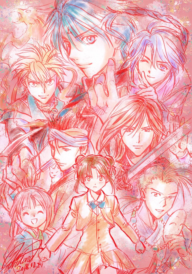 wataseyuu_'s tweet image. #ふしぎ遊戯  🌟今日18時よりYouTube無料　#アニメ30周年配信
一挙4話、遂に最終！😭✨

一過性の手根管症候群にて「安静に」で描けないので
青龍に続き、色乗せて派手にしてみた絵

同時視聴駄話  #スペース も最終回…21時5分前より！

よろしくお願いします！