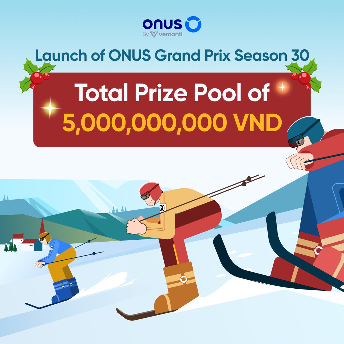 ONUSFinance's tweet photo. 🔥 ONUS Grand Prix Season 30 registration is now open!

A total prize pool of 5 billion VND is waiting for Futures traders to join the competition. Season 30 features 6 categories, suitable for every trading style:

🔹 Team Competition (Top PnL & Top Trading Volume): 60% of the total prize pool
🔹 Individual Competition: 30% of the total prize pool
🔹 Record Challenge: 10% of the total prize pool
🔹 New Trader Category: Up to 50,000,000 VND
🔹 Top USDT Category: 2,000 $USDT

📌 Note: Each user may join in only one of the following options:

(1) Team, Individual, Record, or Top $USDT categories
(2) New Trader category

⏰ To join, maintain 500,000 $VNDC (25 $USDT) in your Futures wallet before 17:00 - December 31st, 2025.

🚀 Join now and don’t miss your chance to shine in Season 30!