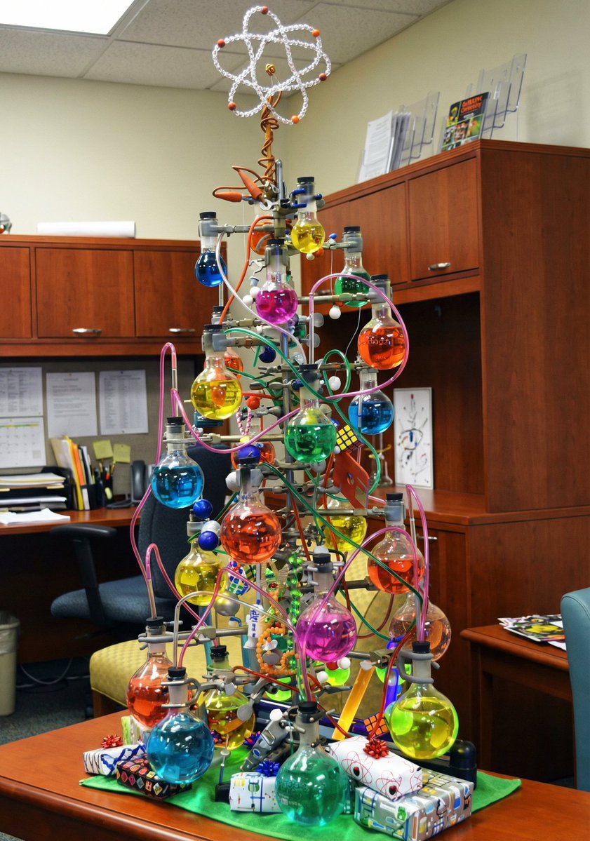 sevsempra's tweet image. Severus arrived in his prized potions classroom and his students made a chemistry tree with his precious bottles.