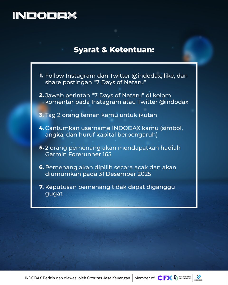 Sebutkan perbedaan antara Blockchain jenis Publik &amp; Privat! Jawab di bawah! 👇

Jangan lupa, ikuti syarat &amp; ketentuannya di slide 2 ya

2 pemenang yang beruntung, bisa dapet Garmin Forerunner 165! Good luck✨