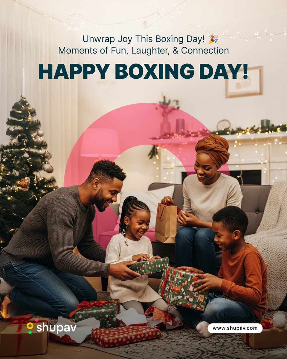 ShupavGroup's tweet photo. Boxing Day is all about the little moments that bring the biggest smiles! 🎁✨

Whether it’s laughter with loved ones, sharing surprises, or simply enjoying a festive pause, today is yours to soak in the joy. https://t.co/rp5H7NplJ9