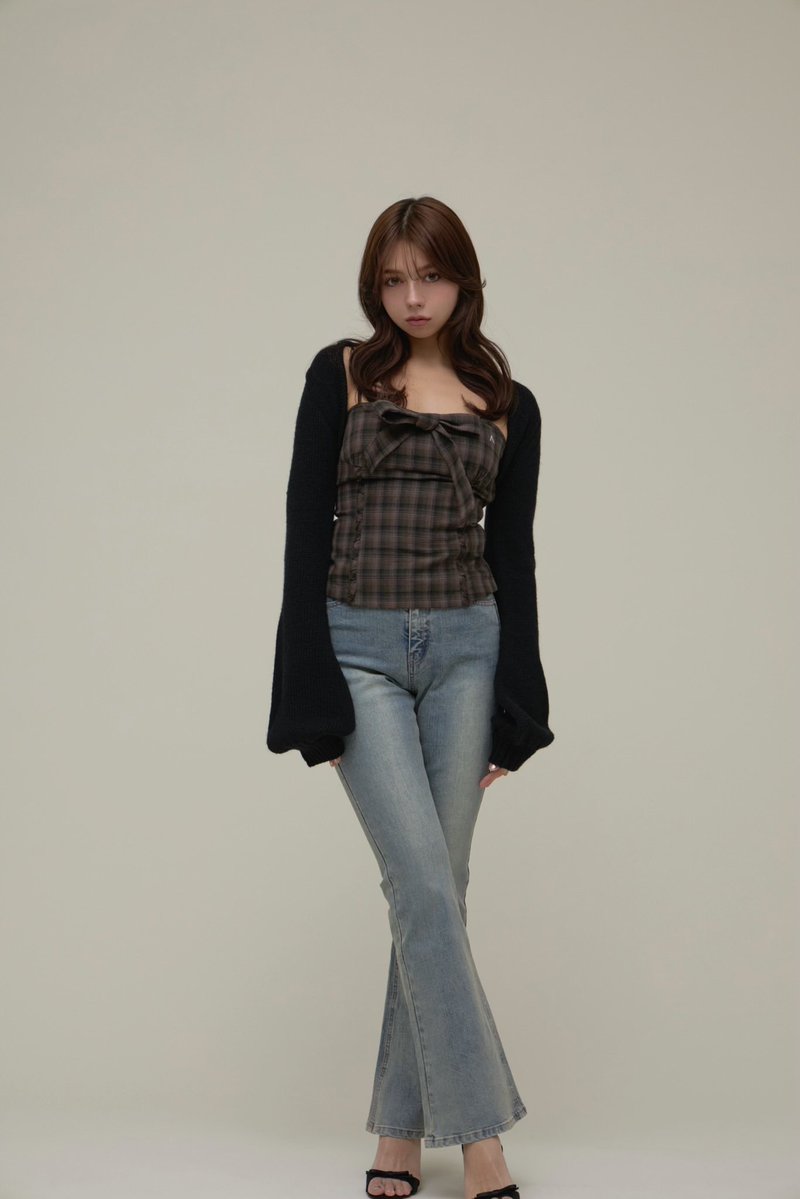 Mary logo flare denim color light blue/blue beige size s/m ¥13,200