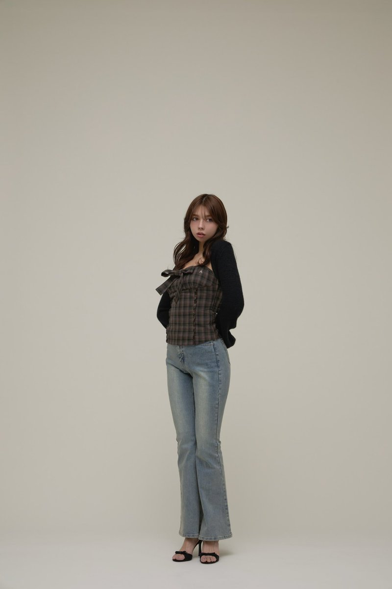 Mary logo flare denim color light blue/blue beige size s/m ¥13,200