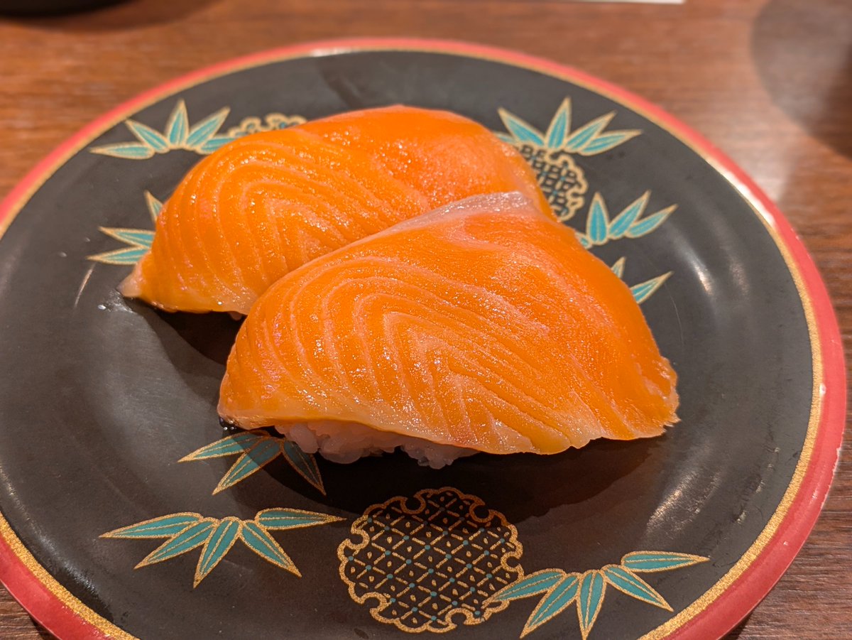 寿司みなと旗ヶ崎店 #米子市 ランチ 8皿 1200円ぐらい サーモン