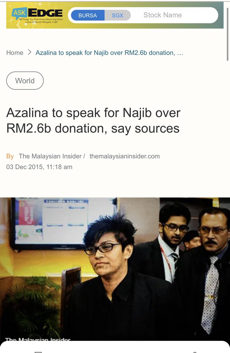 Haha!
Who Defended Najib &amp; even Confirmed The 2.6Billion that went into Najib’s Personal Account?!
Yeah!
The Current Law Minister Azalina Othman!
😁😂
So How?