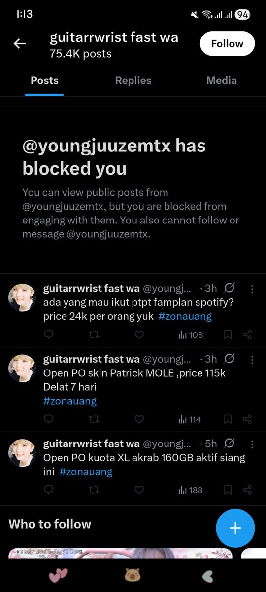 Jangan di @youngjuuzemtx, penipu baru ganti username lagi..
Nih aku baru dblock
