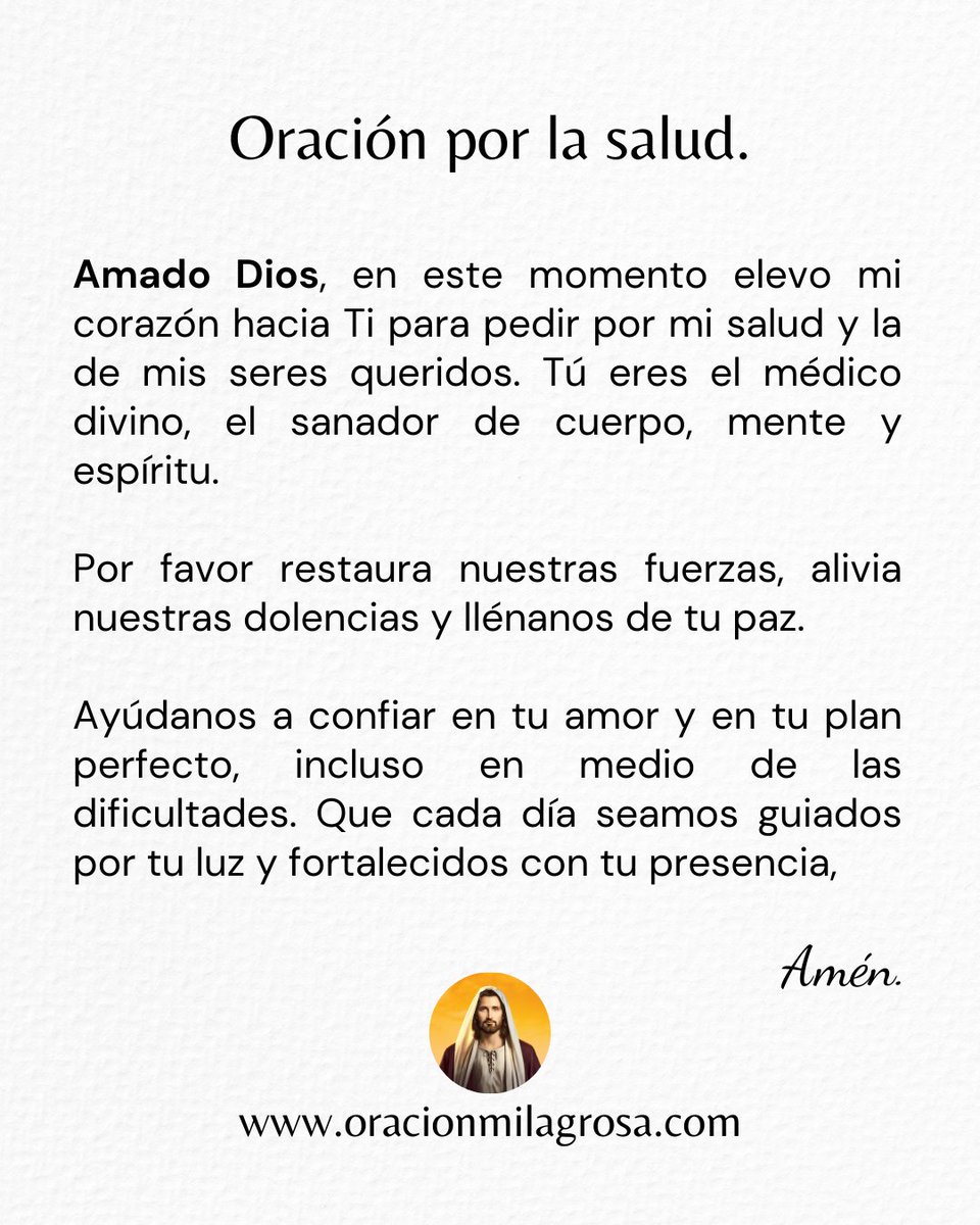 Si tu salud y la salud de tu familia está en las manos de Dios, escribe: AMÉN 🙏