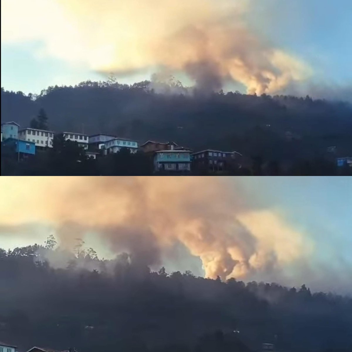 ChinHumanRights's tweet photo. CRUELTY &amp; DESPERATION in #ChinState:
The Cruelty: On Christmas, Junta jets bombed civilian homes in #Mindat.
The Desperation: Hours later in #Hakha, resistance breached the Military HQ—forcing the Junta to bomb inside its own base to survive. #WhatsHappeningInMyanmar https://t.co/tBVeyVkJB2