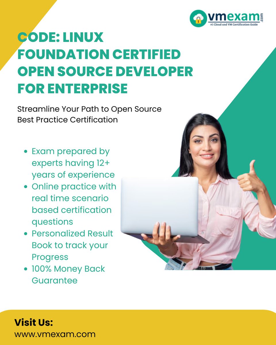 VM_Exam's tweet photo. Want to boost your open source creds?
The CODE Certified Open Source Developer for Enterprise guide dives into the skills and topics that matter → https://t.co/IwzibHCgZD

#OpenSourceDeveloper #OpenSource #LinuxFoundationCODE #LinuxCertification #CODECertification https://t.co/aHfhq9YUQW