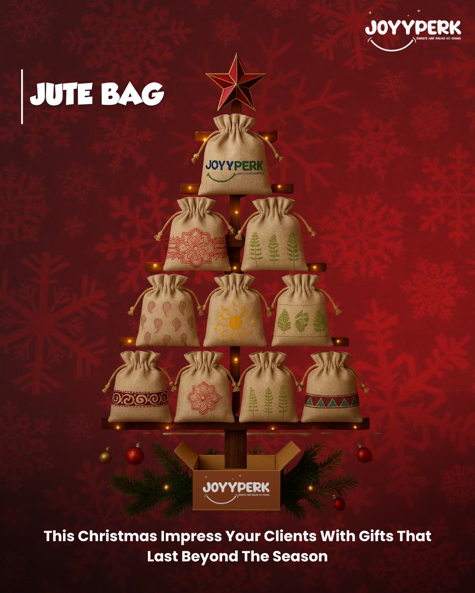 joyyperk's tweet photo. Who says Christmas gifts should be one-time only?
Our reusable jute bags keep the cheer alive long after the holidays.
Smart gifting. Lasting impressions. 🎄🎁

DM us and let’s create something long-lasting for your clients. 🎄✨

#christmasgifting #corporategifting  #joyyperk https://t.co/QykdCGtD3G