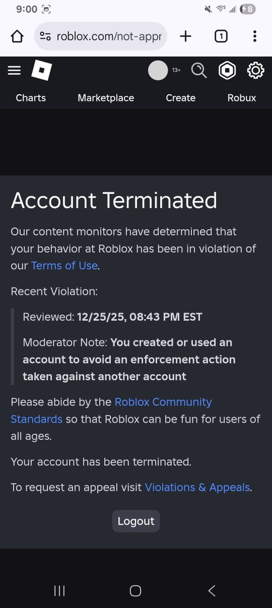 Studysama's tweet photo. @Roblox @RealSchlep Ban note btw https://t.co/ofTuKR4ZLT