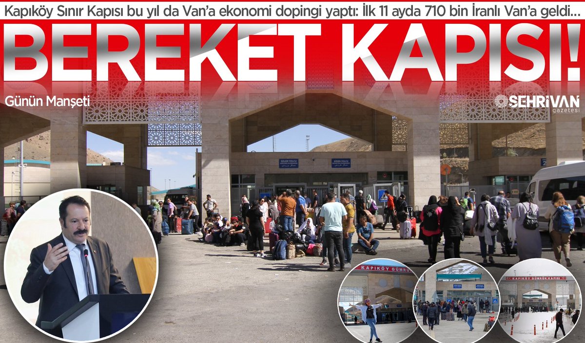 Kapıköy Sınır Kapısı bu yıl da Van’a ekonomi dopingi yaptı: İlk 11 ayda 710 bin İranlı Van’a geldi…
BEREKET KAPISI!

sehrivangazetesi.com/van-ekonomisin…
<a href="/vantsokurumsal/">Van Ticaret ve Sanayi Odası</a> <a href="/fevzi_celiktas/">Fevzi ÇELİKTAŞ</a>