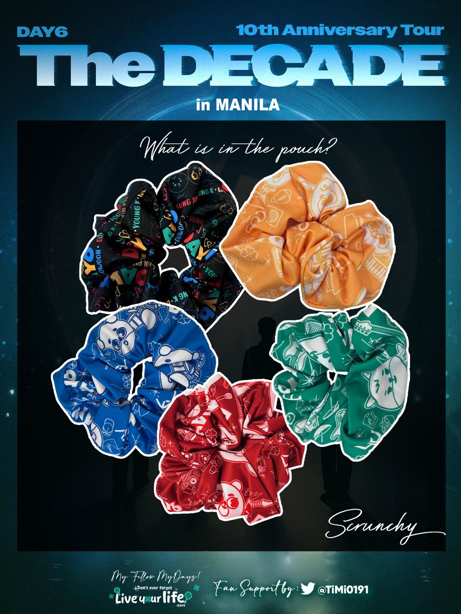 TiMi0191's tweet image. Day6 The Decade in Manila fan support by @TiMi0191 

Blind Pouch
Inside the Pouch: Day6 themed Scrunchies, keyring, Bandana, Keycaps, UV DTF Sticker and Etc.

🍀 Strictly 1:1 please 
🍀 Limited Quantity

See you mydays!

 #TheDecadeinManila #Day6inManila