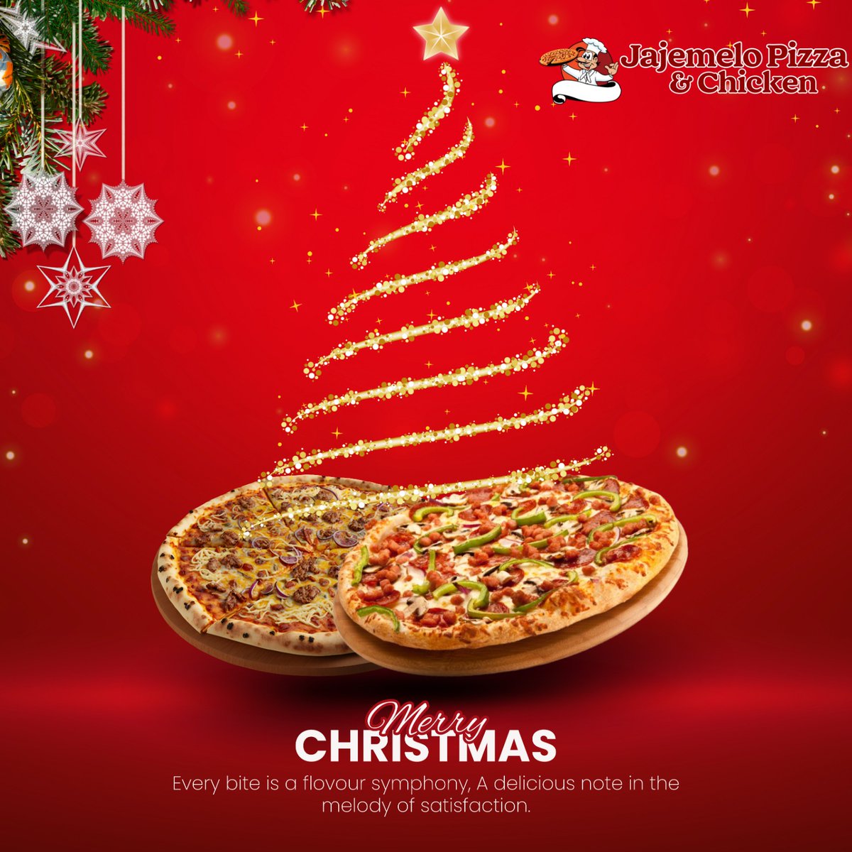 jajemelo's tweet photo. 🎄✨ CHRISTMAS SPECIAL AT JAJEMELO PIZZA &amp; CHICKEN! 🎄
🍕 BUY 1 GET 1 FREE PIZZA! 🍕

🎁 2 Medium Pizzas – Ksh. 950
🎁 2 Large Pizzas – Ksh. 1200
🎁 2 Large Pizzas + 1.25L Soda – Ksh. 1350
Bring your friends, family, or loved ones and enjoy the perfect Christmas treat with us https://t.co/QJHR8Slezn