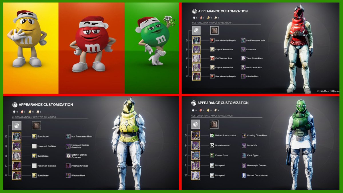 rRedset's tweet image. Holiday Glow-Up in Destiny: M&amp;amp;Ms Edition! 🍫

#DawningFashion2025 #Destiny2Fashion #Destiny2 @Destiny2Team @DestinyTheGame @BrunoLouviers @MoltenSlowa @A_dmg04 @asalisbury