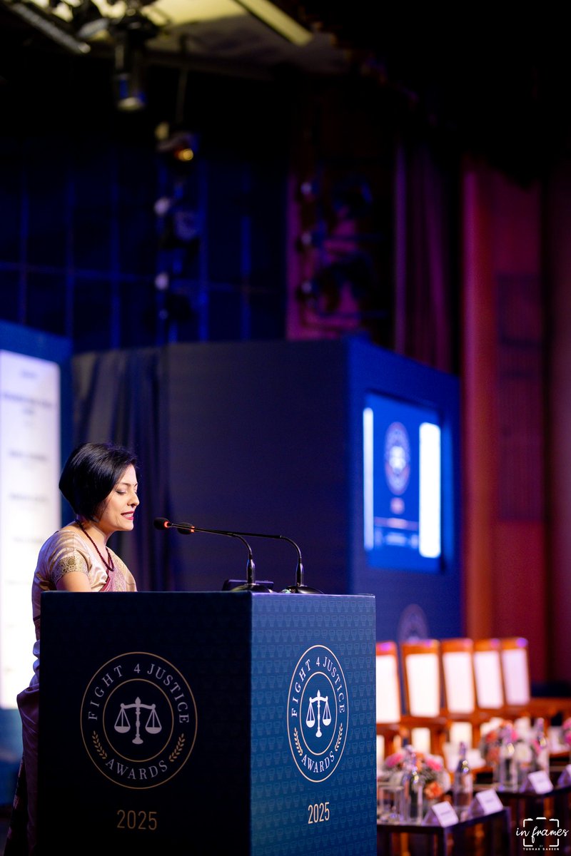 Proud to have hosted the Fight for Justice Awards 2025. What's unique about these awards is that they honour litigants (not lawyers) for their cases which have resulted in landmark rulings. Each nomination had litigants who fought with courage, patience, and moral clarity