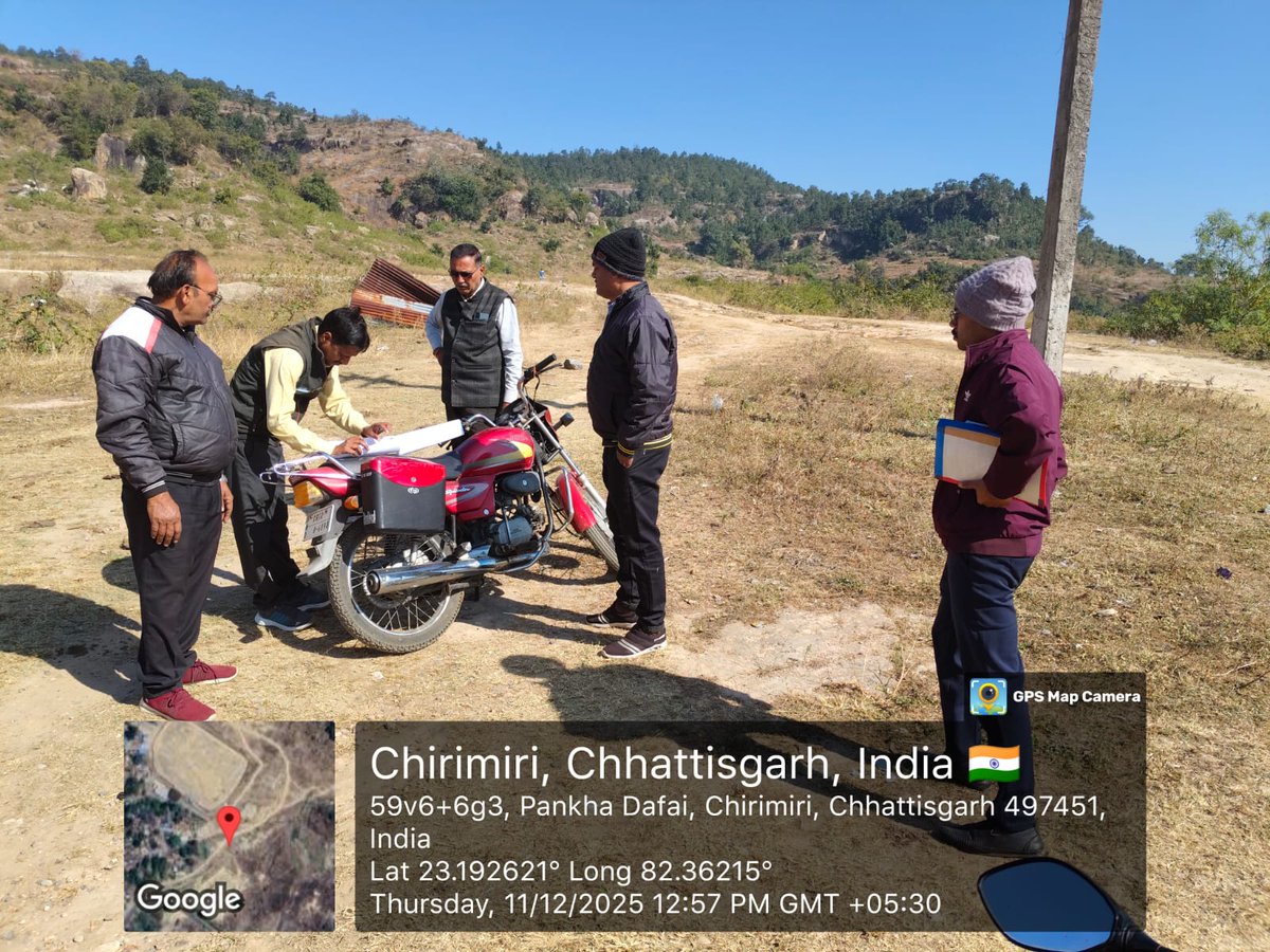 UrbanCGOfficial's tweet image. अमृत मिशन अंतर्गत नगर पालिक निगम चिरमिरी में OHSR एवं IPS भूमि आवंटन हेतु SECL सर्वे टीम व फॉरेस्ट रेंजर द्वारा स्थलीय समीक्षा कर संबंधित कर्मचारियों को आवश्यक दिशानिर्देश दिए गए। 
#AMRUTMission #SiteVisit #OHSR #IPS #SECL