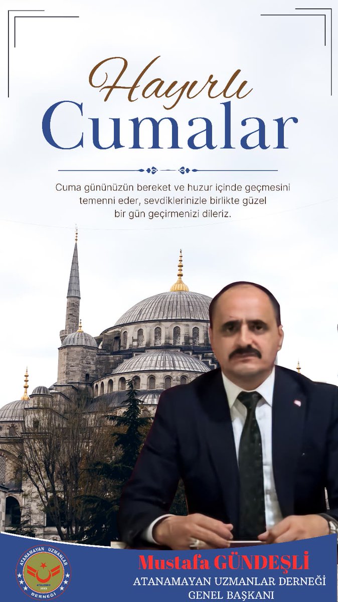 Allah'ın selamı, rahmeti ve bereketi üzerinize olsun. Cumanız mübarek dualarınız kabul olsun.
#EskiUzmanÇavuşlar 
<a href="/Atauzder06/">Atanamayan Uzmanlar Derneği</a>