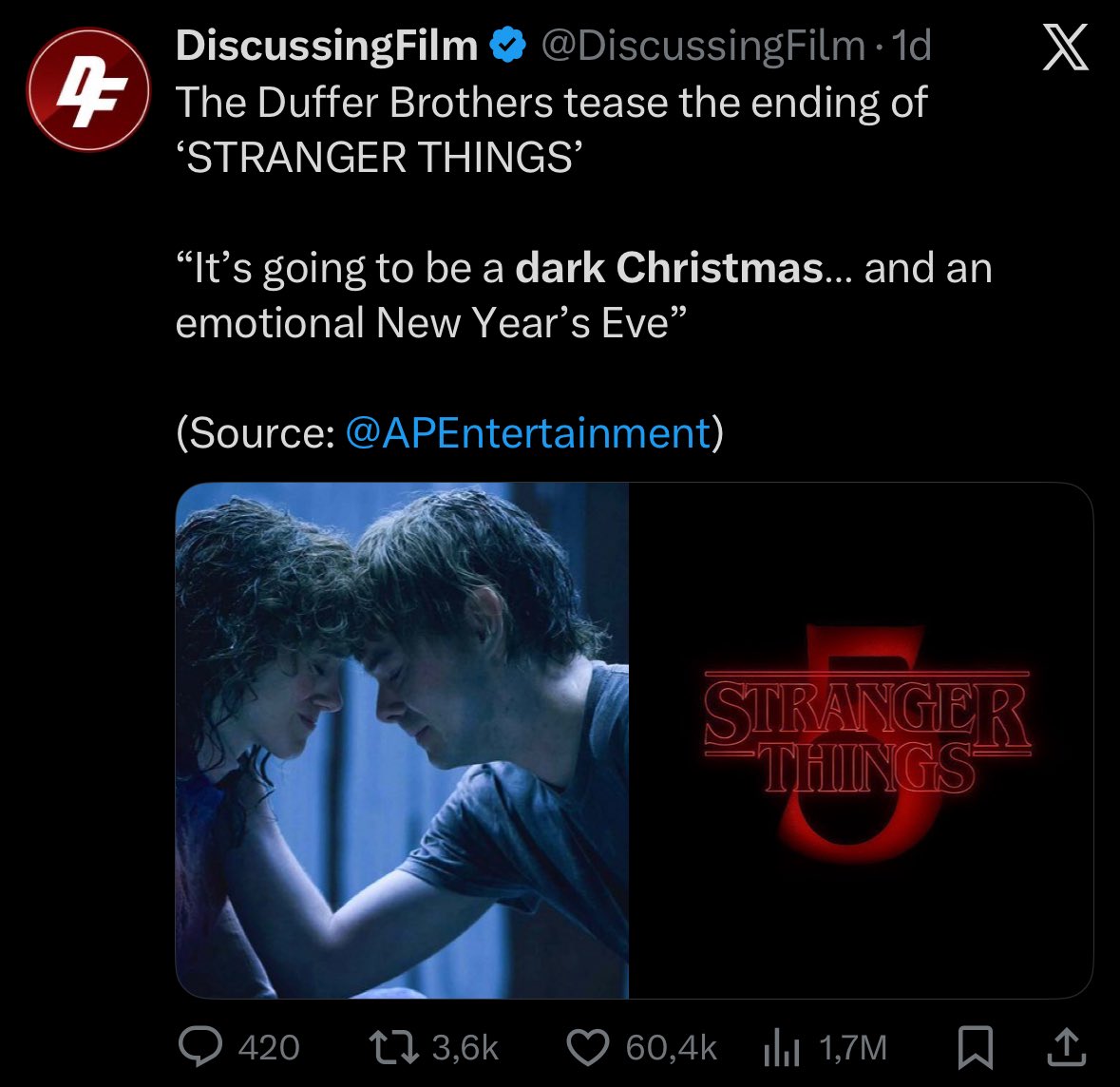 _NovelaGrafica's tweet photo. Lo de los hermanos Duffer diciendo que íbamos a tener una oscura Navidad si fue la baiteada del año. #StrangerThings5 https://t.co/VOxUdiSZUN