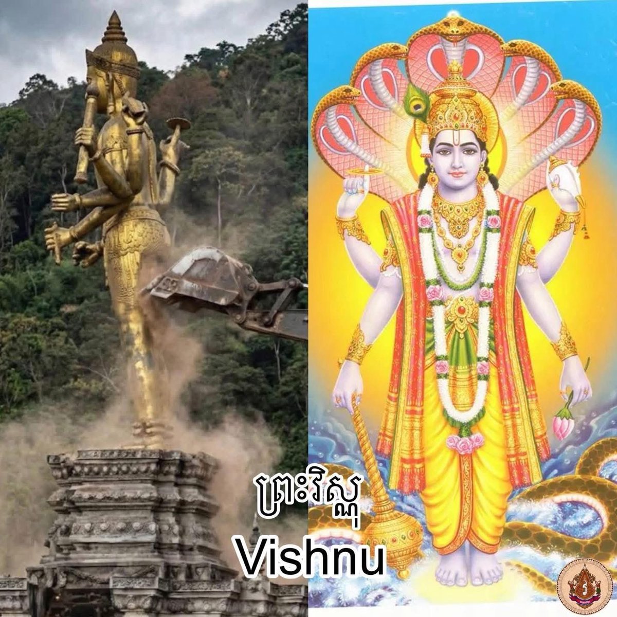 SopheapCHEN1's tweet photo. @AdityaRajKaul It is the true color of Thai leaders. They don’t care about any religion or society. What they want is invading and expanding their land to Cambodia. What a shameful act from Thai. The Indians must protect your religious statue and make Thailand accept their aggressive actions. https://t.co/bXeqUqshxY