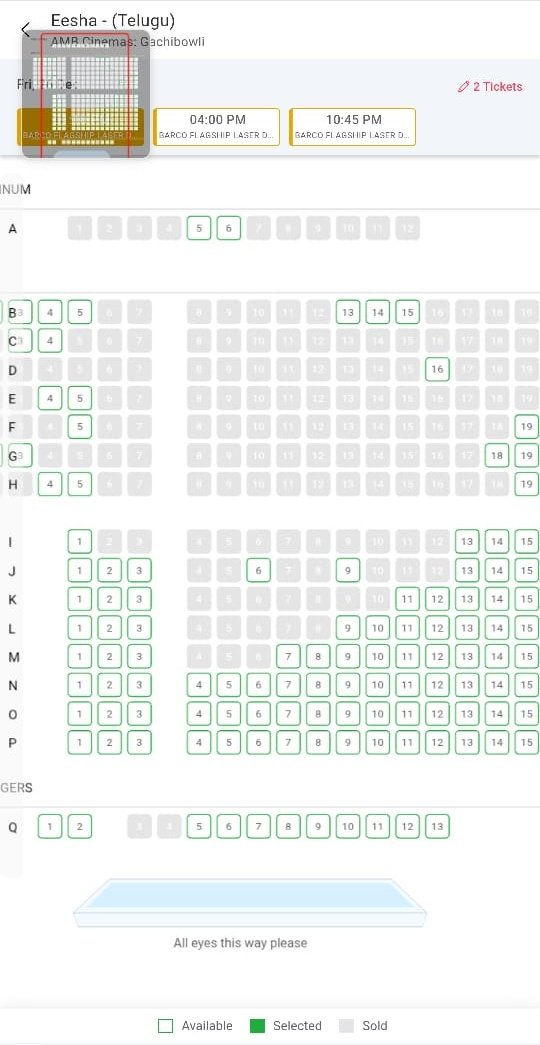 #Eesha Bookings Bane Jaruguthunnayi. 
Fast Fillings Avuthunnayi Theatres 
Theatre Lo Choodalsina Cinema Horror Lovers Don't Miss In Theatres. Book your tickets fast mawas