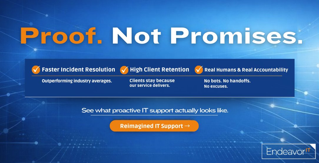Anyone can say they’re responsive, but we prove it with every single ticket. See what proactive IT support actually looks like: ow.ly/bArA50XNaWT 

#ITThatWorks #MSPExcellence #ProofNotPromises