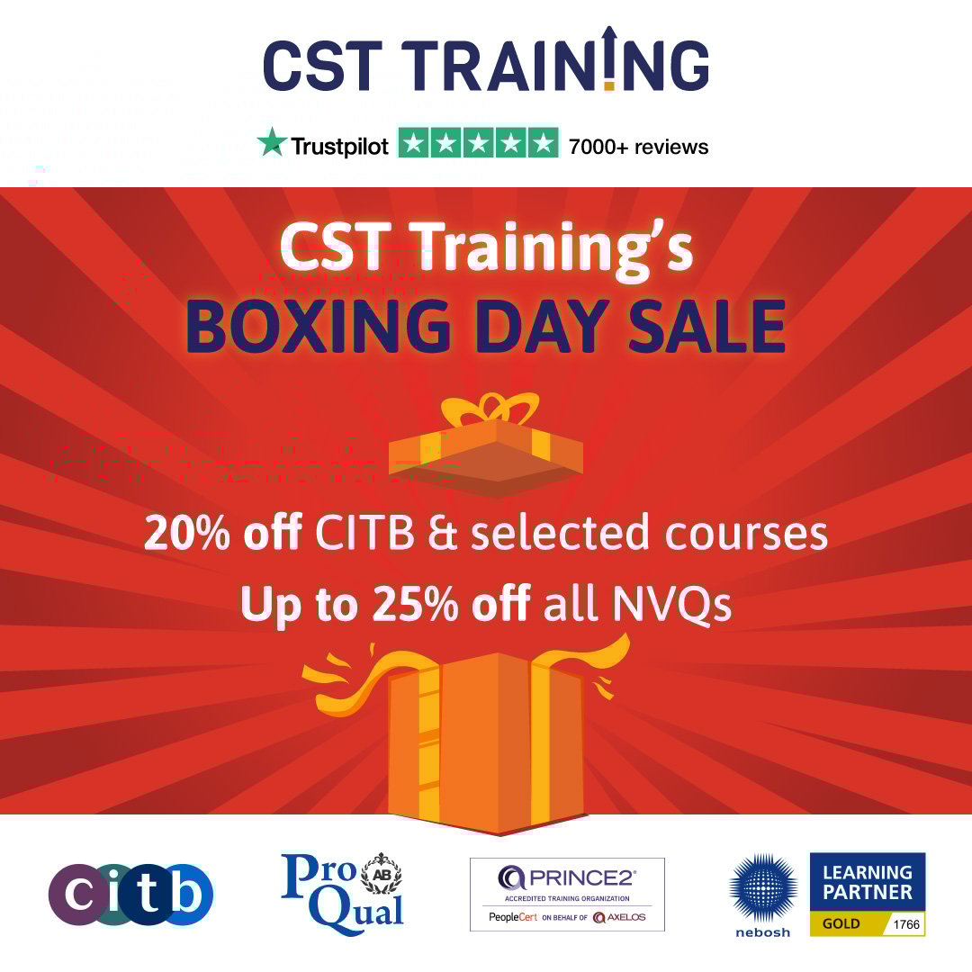 📣 CST Training's Massive Boxing Day Sale 📣

Ready to kick-start your New Year’s goals? We've got the perfect post-Christmas treat for you!

Head to our website now 👉 hubs.ly/Q03WQCwm0

T&amp;Cs apply. #citb #prince2 #ilm #cmi