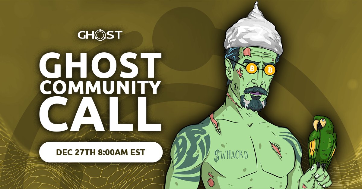 realGhostChain's tweet photo. 🚀 GHOST Community Call - Q4 2025!

📅 DEC 27TH | 🕗 8AM EST
🔗 Join live: https://t.co/1gUjebMCAh

• Validators
• Community Levels
• Block Finalization

😎 All web3 enthusiasts welcome! https://t.co/8gMmYjDe5T